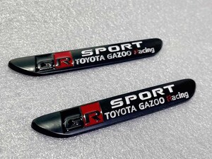 2個セット GR SPORT サイド リア エンブレム ブラック プリウス スープラ アクア マークX ヴィッツ ヤリス 86 コペン ノア C-HR