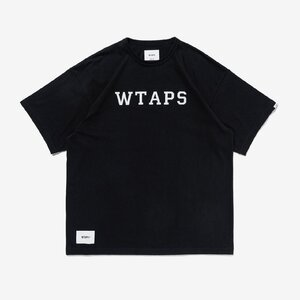 WTAPS ダブルタップス 2024SS ACADEMY SS TEE Cotton T-SHIRT 半袖 Tシャツ ブラック サイズ M