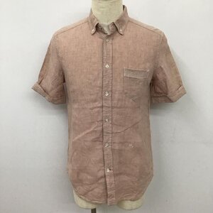 DIESEL S ディーゼル シャツ、ブラウス 半袖 ボタンダウン 胸ポケット リネン 麻 Shirt Blouse 桃 / ピンク / 10113083