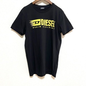 #snc ディーゼル DIESEL Tシャツ カットソー 16 黒 半袖 黄色ロゴ キッズ レディース [811572]