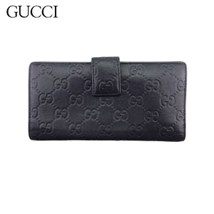 グッチ 長財布 Wホック 財布 メンズ 143389 グッチシマ GUCCI 中古