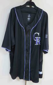 デカ海外2XL■黒紫CR■Dynasty■MLBコロラド・ロッキーズColorado Rockies刺繍ユニフォーム■野球　ベースボール 観戦応援■メジャーリーグ