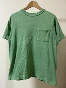 WAREHOUSE ウエアハウス ポケット付き Tシャツ size M ポケT 無地 グリーン 緑 半袖 アメカジ made in JAPAN 日本製 