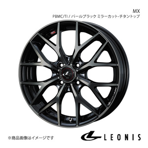 LEONIS/MX N-BOX/＋/SLASH JF3/JF4 ホイール1本【16×5.0J 4-100 INSET45 PBMC/TI(パールブラック ミラーカット/チタントップ)】0037408