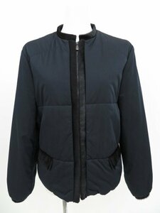 BOTTEGA　VENETA　ボッテガヴェネタ　中綿入りジップアップブルゾン（ハラコ素材使用）38　ネイビーXブラック　中古B1　AP-90912