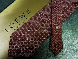 ●bv1880●良品●【ＬＯＥＷＥ】ロエベ【総ロゴ】ネクタイ