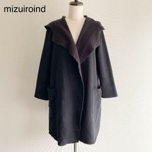 mizuiroind ミズイロインド ガウン ロングカーディガン ブラック 黒