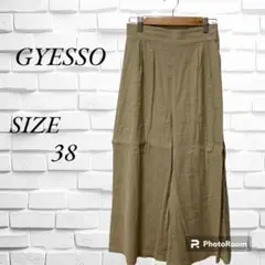 GYESSO 薄地　ワイドパンツ　しなやかシルエット　後ろゴム仕様　【38】