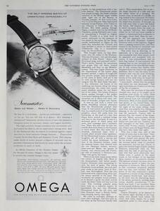 稀少・時計広告！1955年オメガ 時計広告/Omega Seamaster/Automatic Watch/クルーザー/Y