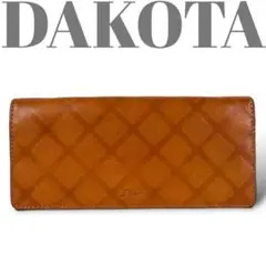 【美品】DAKOTA ダコタ 2つ折り長財布 レザー ストライプ