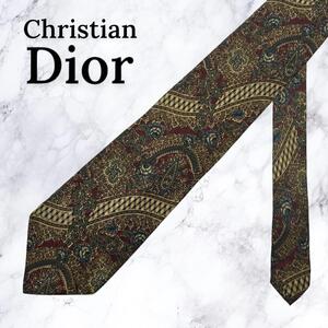 【極美品・送料無料】Christian Dior ディオール ネクタイ ペイズリー 総柄 シルク イタリア製 高級感