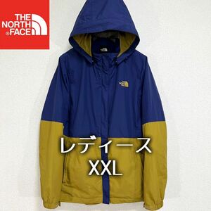 美品人気 ノースフェイス マウンテンパーカー レディースXXL ロゴ刺繍 フード着脱可 THE NORTH FACE ロゴ刺繍 マウンテンライト