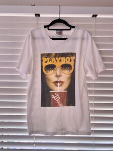 marbles マーブルズ Lサイズ × playboy コラボ Tシャツ 半袖 プリント ホワイト 古着 アメカジ