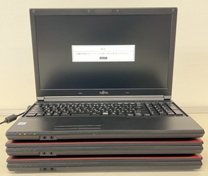 中古ノートパソコン ３台セット ★Fujitsu Core i5-7th/os無し/4GB/15インチ以上★