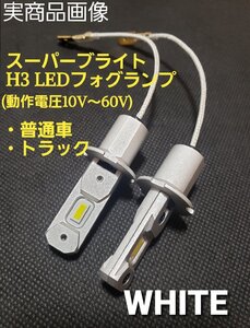 H3 LED フォグランプ 12V 24V 兼用 (10V~60V) 普通車 ～トラック フォグ ホワイト 白