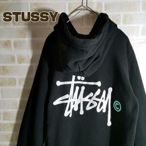 STUSSY ステューシー パーカー プルオーバー 黒 ショーンフォント