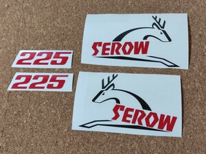 SEROW 225 セロー　タンク、サイドカバー用切文字ステッカー　赤