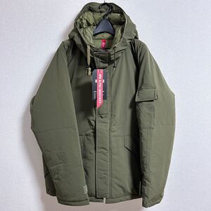 新品タグ付ALPHA INDUSTRIES ダウンコートXLモッズコート アルファインダストリーズ 中綿コート ロング フード付き