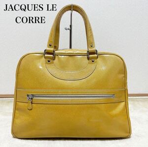 【至高の逸品】ジャックルコー JACQUESLECORRE リスボン ハンドバッグ ボストンバッグ エナメル 黄色 イエロー 最高級フランスブランド