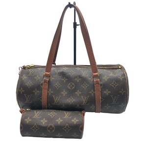 ルイ・ヴィトン LOUIS VUITTON パピヨン30 M51365 ブラウン×GD金具 レザー モノグラム・キャンバス/レザー ハンドバッグ レディース 中古