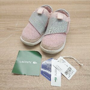 ◇ ◎ LACOSTE ラコステ キッズ ロゴ かわいい カジュアル スニーカー シューズ サイズ23A ピンク グレー レディース E