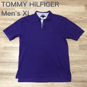 【送料無料】TOMMY HILFIGER半袖ポロシャツ 紫　メンズXLサイズ　トミーヒルフィガー