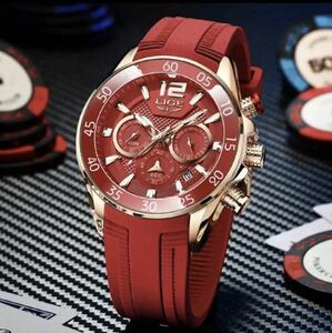 # LIGE 腕時計 メンズ スポーツ シリコンバンド おしゃれ ブランド クォーツ ストップウォッチメンズ腕時計 海外ブランド　時計