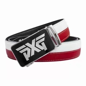 PXG メンズ ゴルフ レザー ベルト 赤F