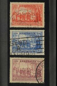 外国切手　AUSTRALIA 1937年 ニュー・サウス・ウェールズ　150年3種 (163-5)　使用済　