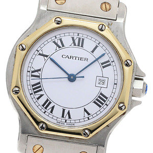 カルティエ CARTIER 81037288 サントスオクタゴンLM デイト 自動巻き ボーイズ 保証書付き_844668