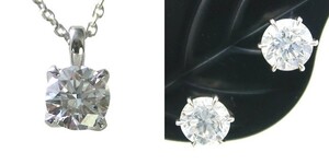 ダイヤモンド ネックレス ピアス 0.40ct Fカラー VS2クラス 3EXカット 0.8ctup Dカラー SIクラス 3EXカット GIA