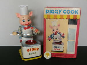 ★ヨネザワ製　PIGGY COOK　(ブタのコックさん）バッテリー駆動 可動品　リメイク品ではありません