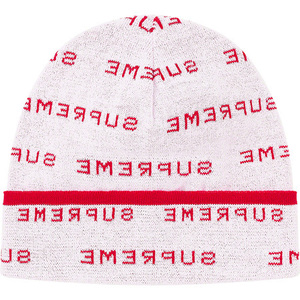 新品 20SS Supreme Logo Repeat Beanie ロゴ リピート ビーニー White ホワイト 帽子 ニットキャップ