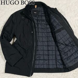 希少な3XLサイズ!!!【美品】ヒューゴボス HUGO BOSS 【抜群の高級感】 ハーフコート ジャケット 【完全防寒】 メンズ サイズ54 メンズ 秋冬