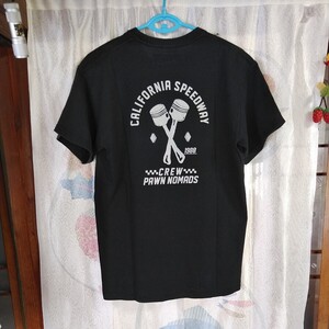 自動車　Tシャツ　モータースポーツ　CALRFORNIA SPEEDWAY カリフォルニア　スピードウェイ　CREW クルー　POWN NOMADS 中古