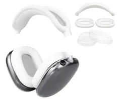 AirPods Max 用 保護アクセサリー TPU カバー ＋ ヘッドバンド カバー ＋ イヤーパッド ケース 多方面保護 SOULWIT キット キズ防止 汗に強い 手軽に洗える 防塵 軽量 薄型 （ホワイト）