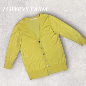 LOWRYS FARM ローリーズファーム　七分袖　カーディガン　イエロー