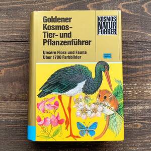 ドイツの古い植物や生き物の図鑑(Goldener Kosmos Tier-und Pflanzenfuhrer 1985年)/アンティーク ヴィンテージ 植物図 キノコ 昆虫 鳥類/