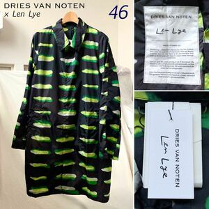 新品レア 2021SS ドリスヴァンノッテン DRIES VAN NOTEN Len Lye レン・ライ コラボ ナイロン ライト コート 46 メンズ 春夏 送料無料