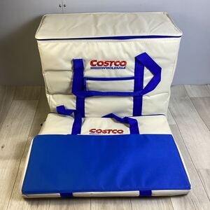 o1374 コストコ COSTCO 保冷バッグ 2個セット 大容量 エコバッグ ショッピングバッグ アイボリー 特大 クーラーバッグ ブルー 中古