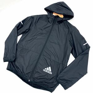  ■アディダス adidas 【細身のスポーティシルエット♪】ブラック 裏メッシュ ナイロンジャケット 160cm■AA