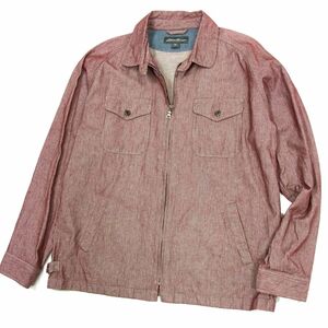 美品◆Eddie Bauer エディーバウアー リネン混 シップジャケット 麻 メンズ 1円スタート