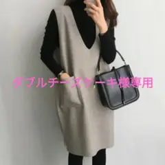 グレー ノースリーブ ワンピース