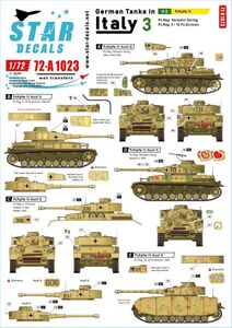 スターデカール 72-A1023 1/72 イタリア戦線のドイツ戦車＃3 IV号戦車G型とH型