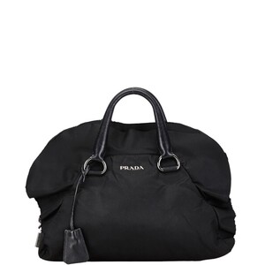 プラダ ハンドバッグ ブラック ナイロン レザー レディース PRADA 【中古】