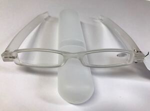 新品　コンパクト　折りたたみ　シンプル　老眼鏡　+2.5　クリア　★