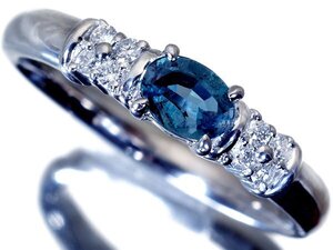 1円～【ジュエリー極】超希少宝石！上質天然アレキサンドライト0.35ct＆ダイヤ0.13ct 高級Pt900リング ソーティング w5006kl【送料無料】