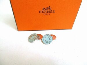 【未使用保管品】 エルメス HERMES セリエ エナメル シルバープレーテッド カフス カフスリンクス メンズ