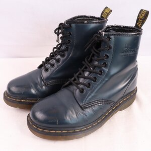 ドクターマーチン UK5/23.5cm-24.0cm/8ホール 1460 紺 ネイビー ブーツ レディース レザー 本革 dr.martens 中古 dh4174