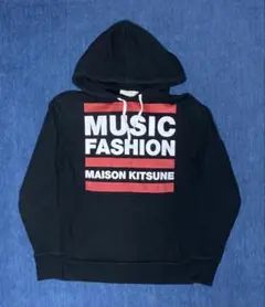 MAISON KITSUNE パーカー フーディー ブラック ロゴプリント